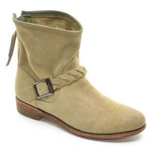 Blackstone DL04 Rock Tan Suede Braided Ankle Boots 38